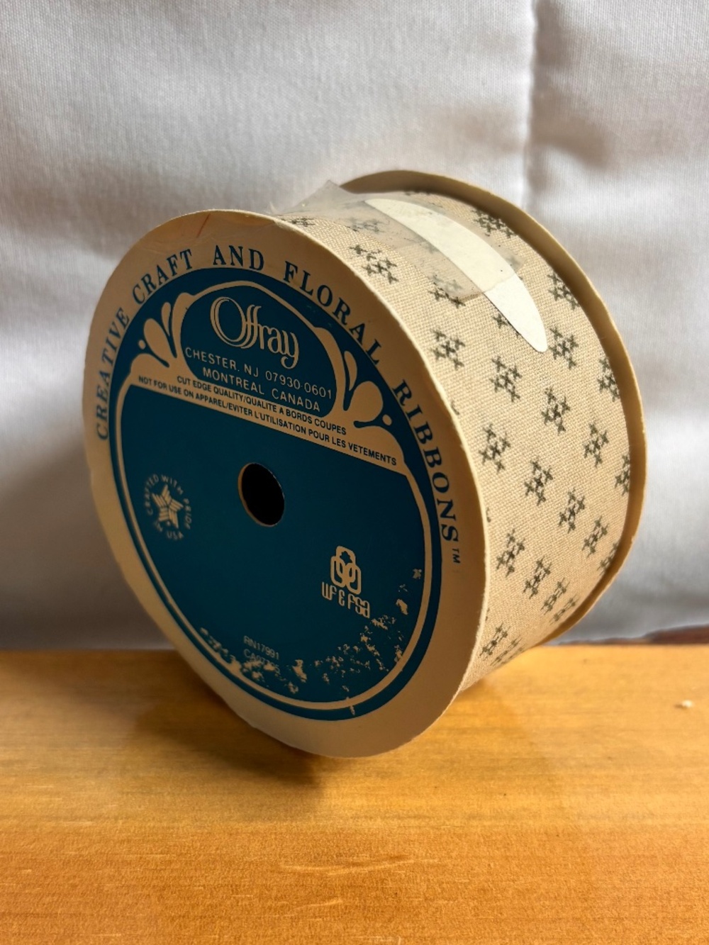NOS Vintage Fabric Colonial Calico Print Ribbon by Offray